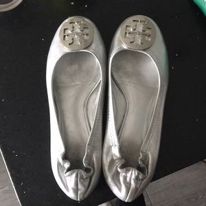 Tory Burch silver flats!